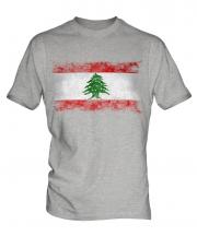 Lebanon Distressed Flag Mens T-Shirt