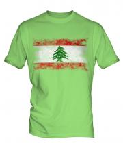 Lebanon Distressed Flag Mens T-Shirt