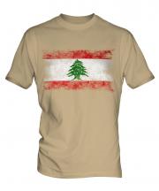 Lebanon Distressed Flag Mens T-Shirt