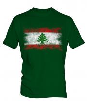 Lebanon Distressed Flag Mens T-Shirt