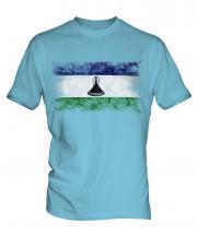 Lesotho Distressed Flag Mens T-Shirt