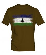 Lesotho Distressed Flag Mens T-Shirt