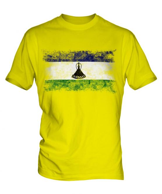 Lesotho Distressed Flag Mens T-Shirt