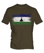 Lesotho Distressed Flag Mens T-Shirt