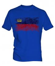 Liechtenstein Distressed Flag Mens T-Shirt
