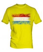 Luxembourg Distressed Flag Mens T-Shirt