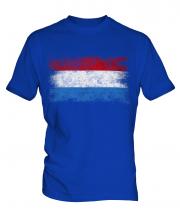 Luxembourg Distressed Flag Mens T-Shirt