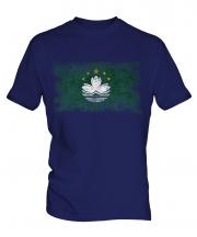 Macau Distressed Flag Mens T-Shirt