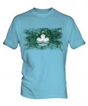 Macau Distressed Flag Mens T-Shirt