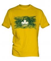 Macau Distressed Flag Mens T-Shirt