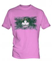 Macau Distressed Flag Mens T-Shirt