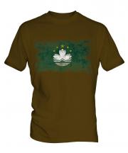 Macau Distressed Flag Mens T-Shirt