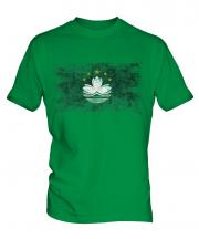 Macau Distressed Flag Mens T-Shirt