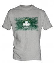 Macau Distressed Flag Mens T-Shirt