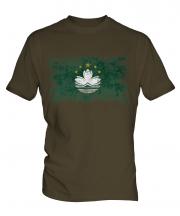 Macau Distressed Flag Mens T-Shirt