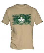 Macau Distressed Flag Mens T-Shirt