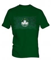 Macau Distressed Flag Mens T-Shirt