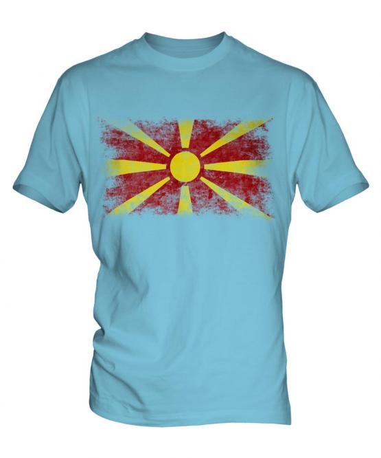 Macedonia Distressed Flag Mens T-Shirt