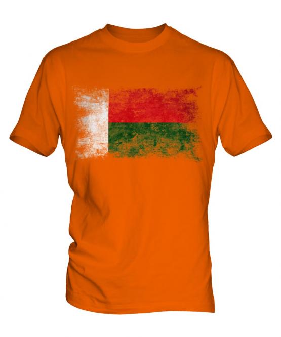 Madagascar Distressed Flag Mens T-Shirt