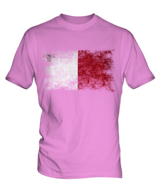 Malta Distressed Flag Mens T-Shirt