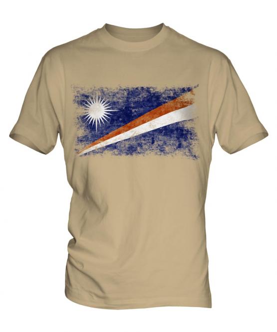 Marshall Islands Distressed Flag Mens T-Shirt