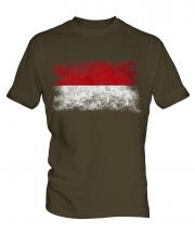 Monaco Distressed Flag Mens T-Shirt