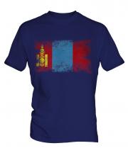 Mongolia Distressed Flag Mens T-Shirt