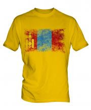 Mongolia Distressed Flag Mens T-Shirt