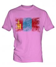 Mongolia Distressed Flag Mens T-Shirt