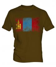 Mongolia Distressed Flag Mens T-Shirt