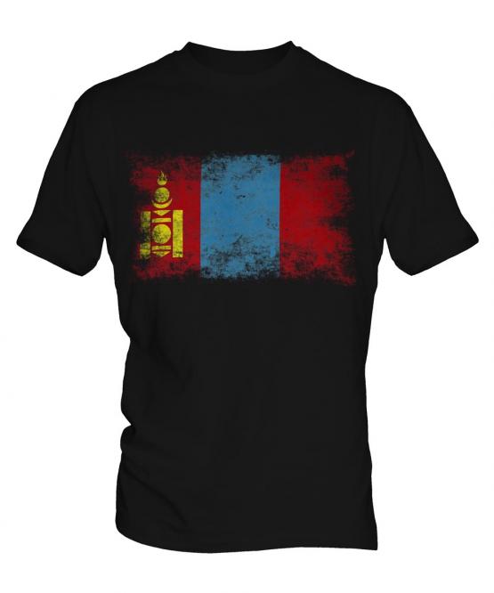 Mongolia Distressed Flag Mens T-Shirt