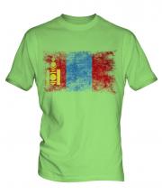 Mongolia Distressed Flag Mens T-Shirt
