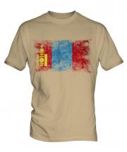 Mongolia Distressed Flag Mens T-Shirt