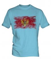 Montenegro Distressed Flag Mens T-Shirt