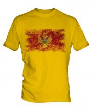 Montenegro Distressed Flag Mens T-Shirt