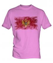 Montenegro Distressed Flag Mens T-Shirt