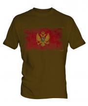 Montenegro Distressed Flag Mens T-Shirt