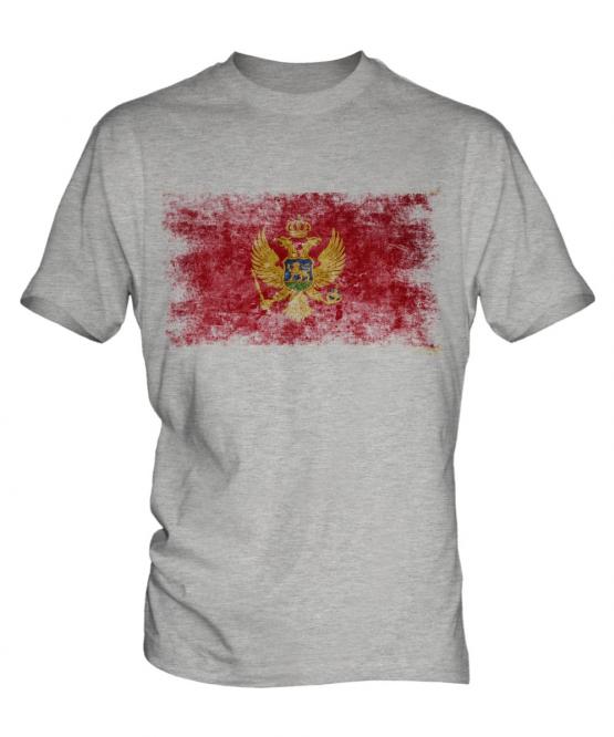 Montenegro Distressed Flag Mens T-Shirt