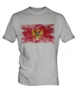Montenegro Distressed Flag Mens T-Shirt