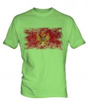 Montenegro Distressed Flag Mens T-Shirt