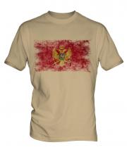 Montenegro Distressed Flag Mens T-Shirt