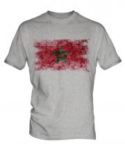 Morocco Distressed Flag Mens T-Shirt