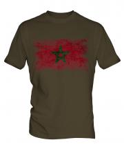 Morocco Distressed Flag Mens T-Shirt