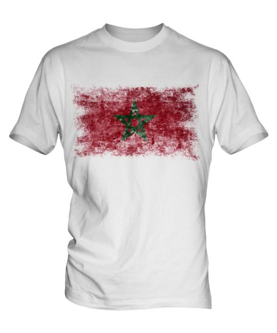 Morocco Distressed Flag Mens T-Shirt