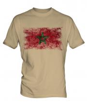 Morocco Distressed Flag Mens T-Shirt
