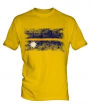 Nauru Distressed Flag Mens T-Shirt