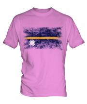 Nauru Distressed Flag Mens T-Shirt