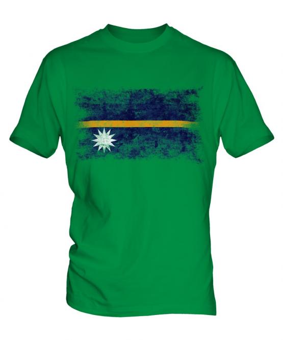 Nauru Distressed Flag Mens T-Shirt