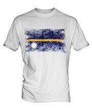 Nauru Distressed Flag Mens T-Shirt