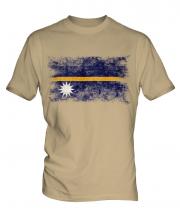 Nauru Distressed Flag Mens T-Shirt